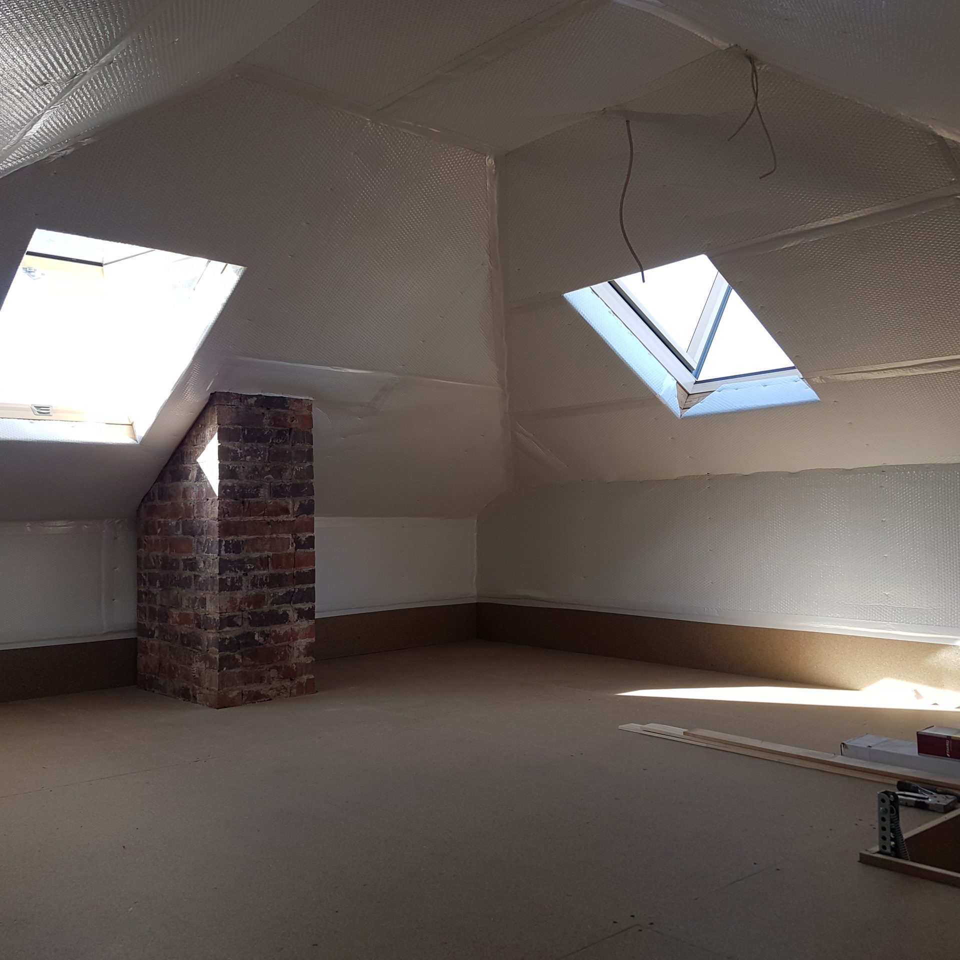 Attic Conversion with Roof Windows.