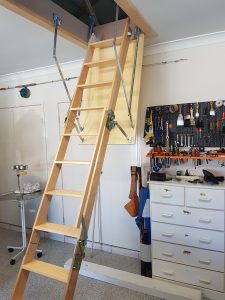 Attic Ladder in Garage.