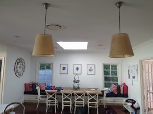 Skylight in dining room.