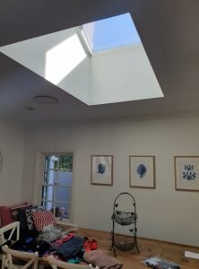 Skylight in dining room.