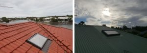 Before and After Roof Restoration.