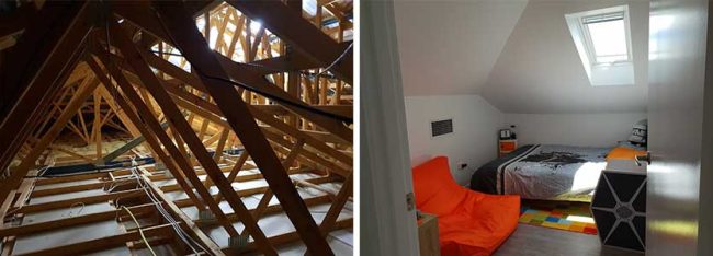 before-and-after Before and After roof conversion.