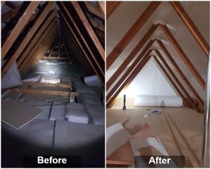 Before and After Attic Storage.