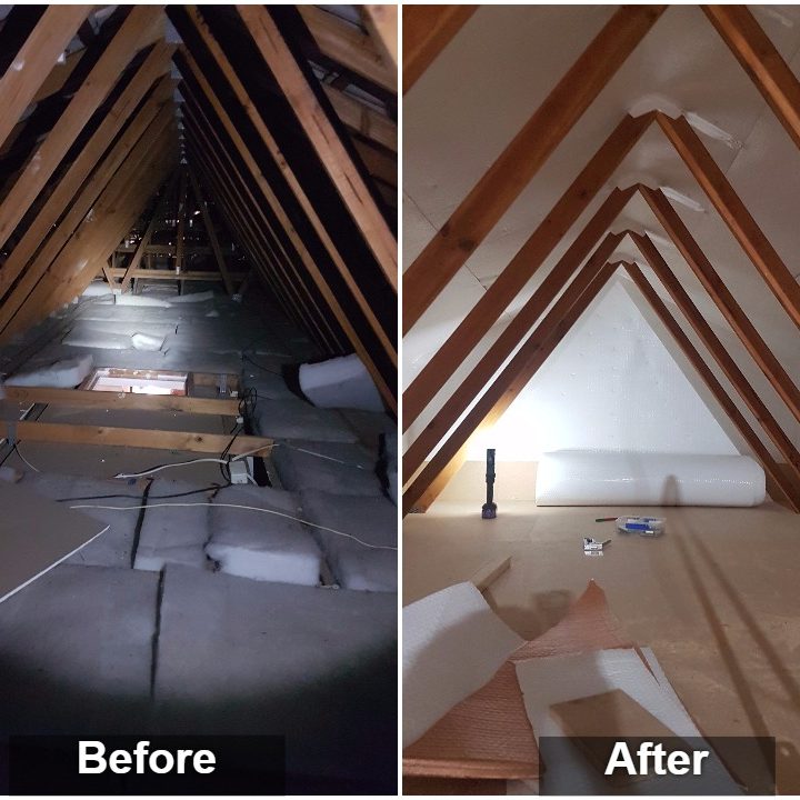 Before and After Attic Storage.